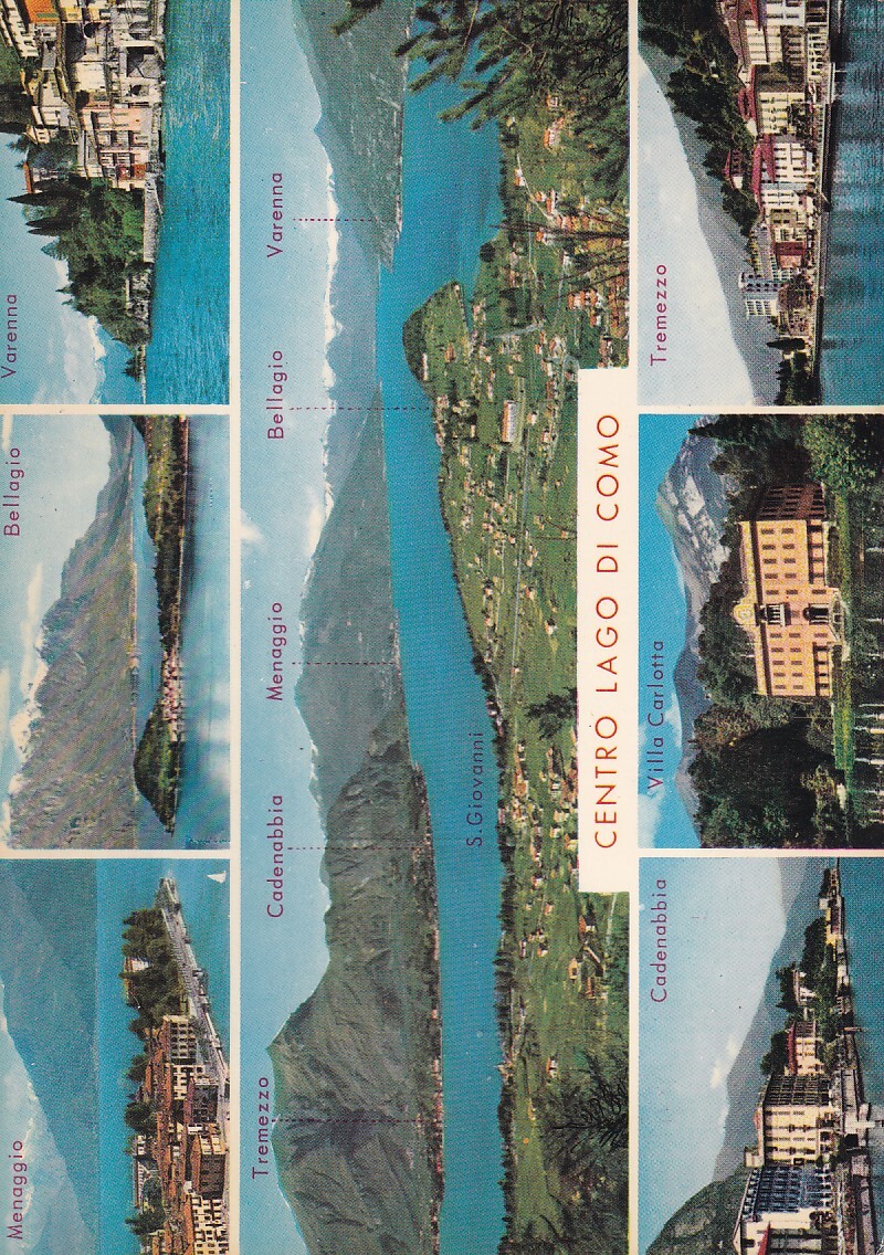 Cartolina Centro Lago di Como Cadenabbia Menaggio Bellagio Viaggiata