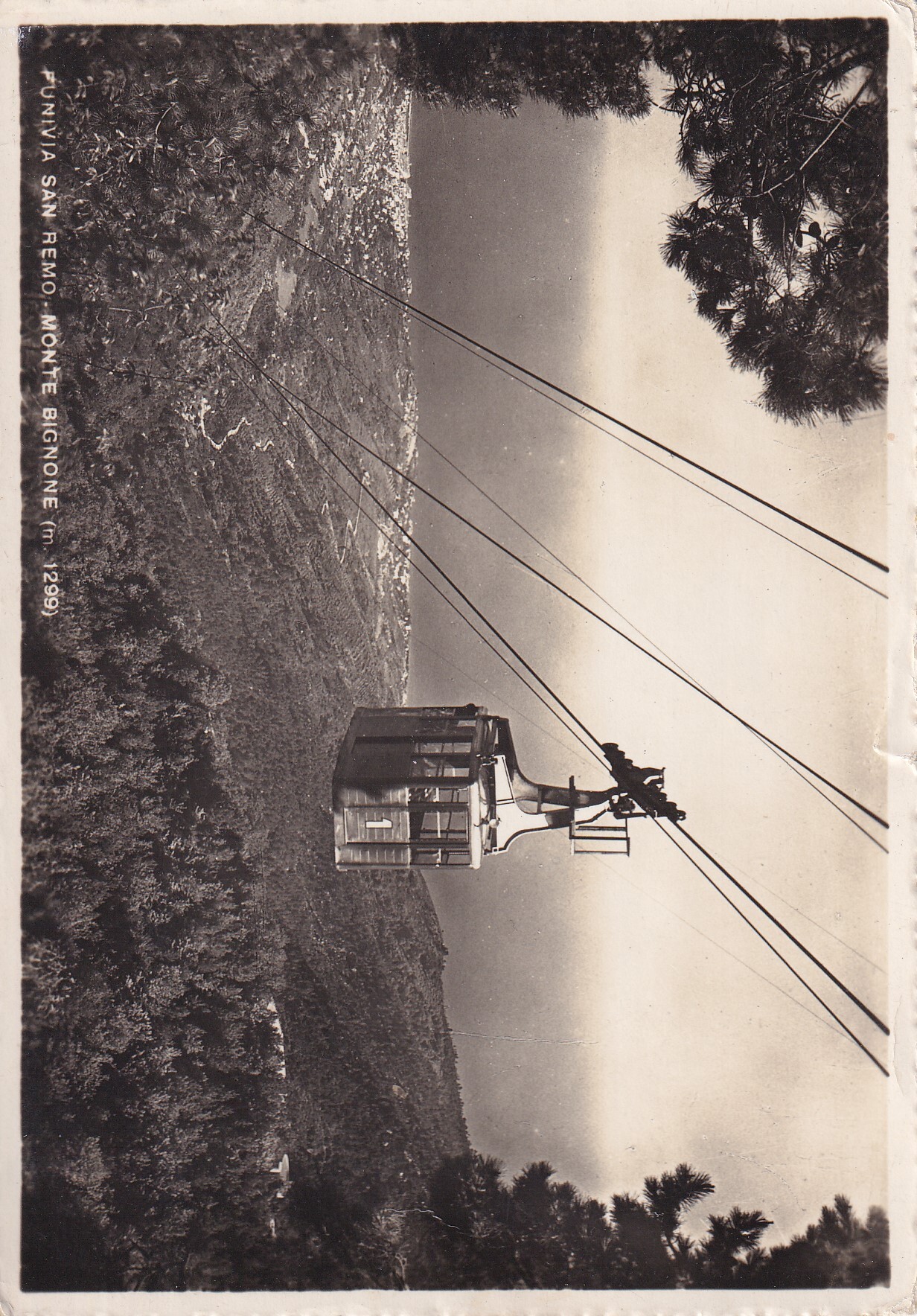 Cartolina Sanremo Funivia San Remo Monte Bignone 1944 Non Viaggiata