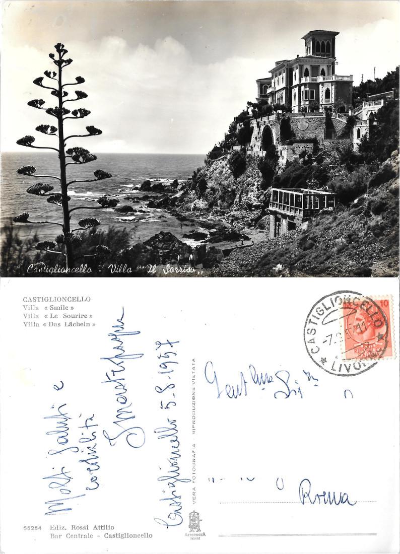 Castiglioncello. Villa Il Sorriso. Alterocca. Viaggiata 1957