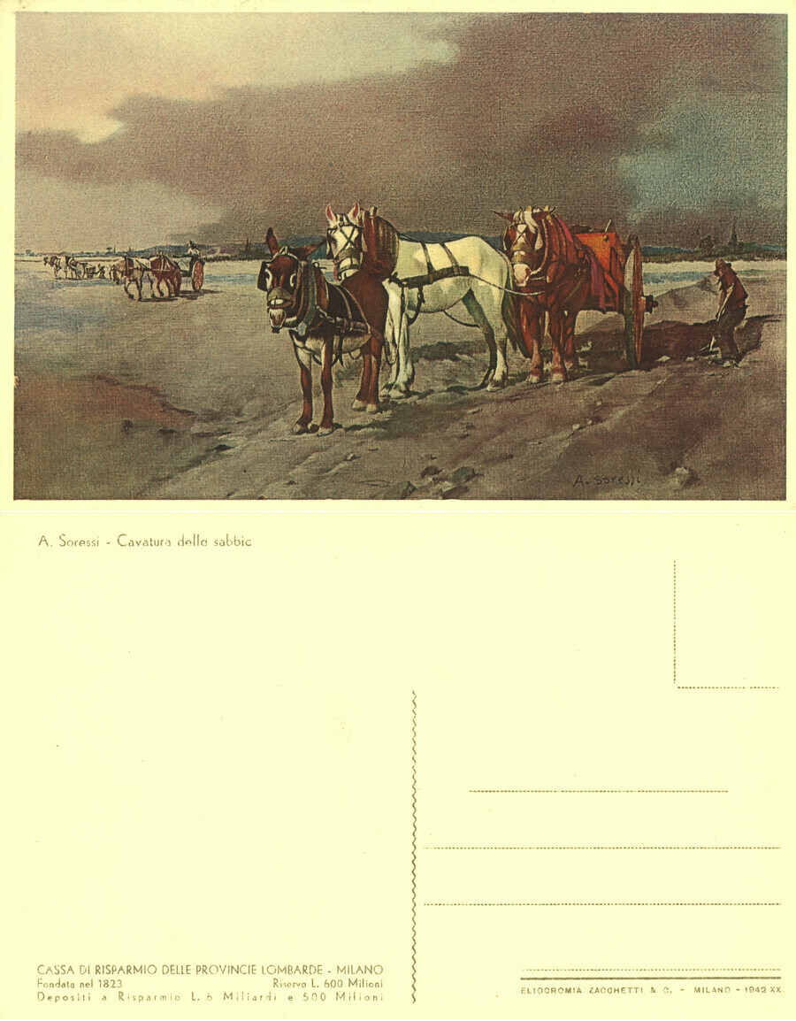 Cavatura della sabbia. (A. Soressi). Non viaggiata. stampa 1942