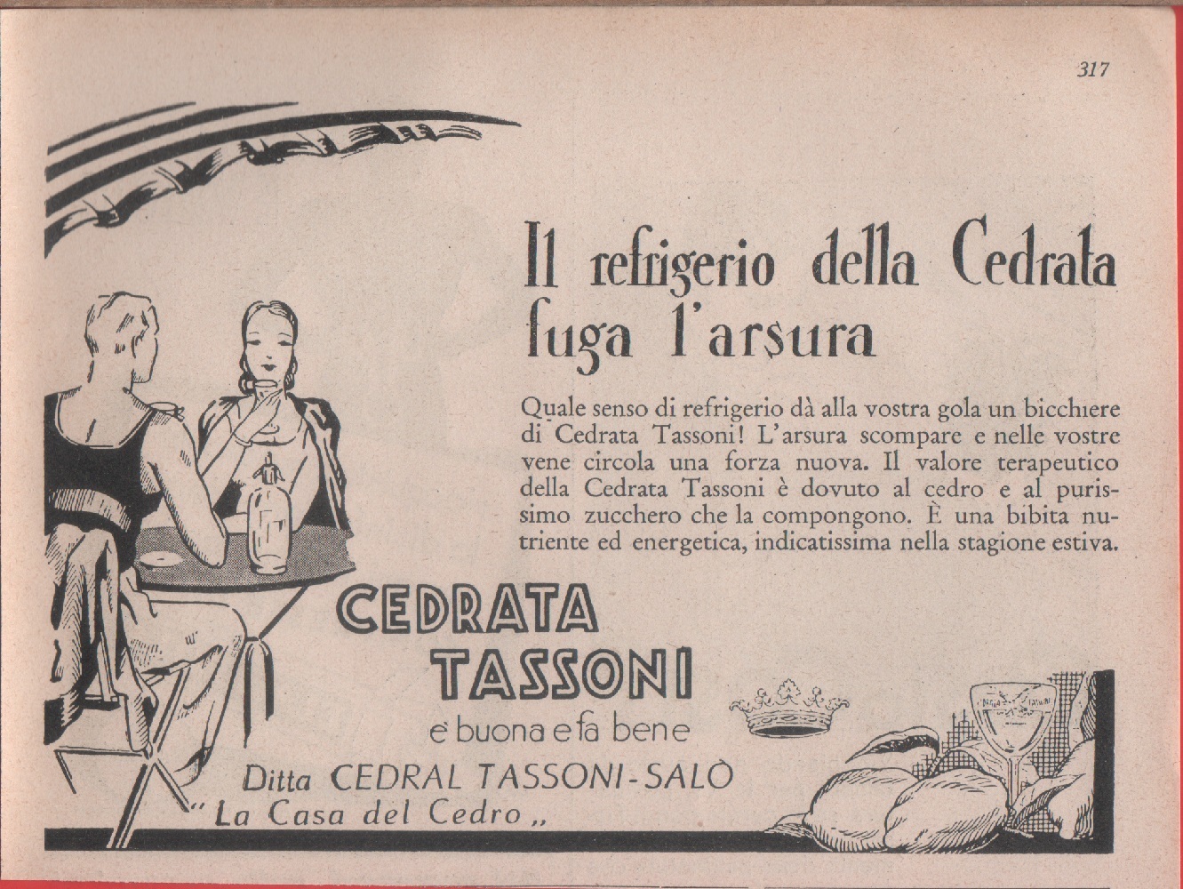 Cedrata Tassoni. Advertising 1937