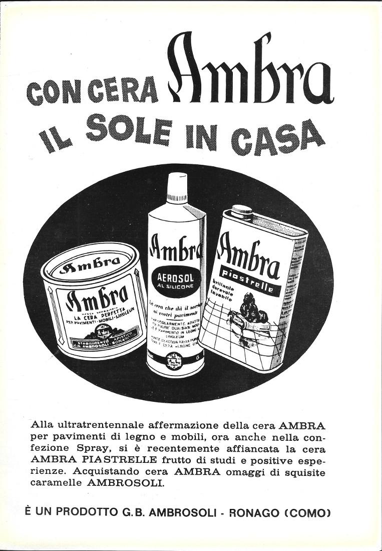 Cera Ambra, il Sole in casa. Advertising 1962