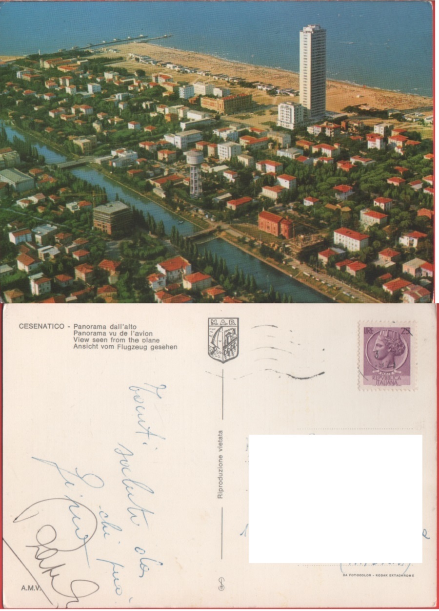 Cesenatico. Panorama dall'alto. Viaggiata 1971