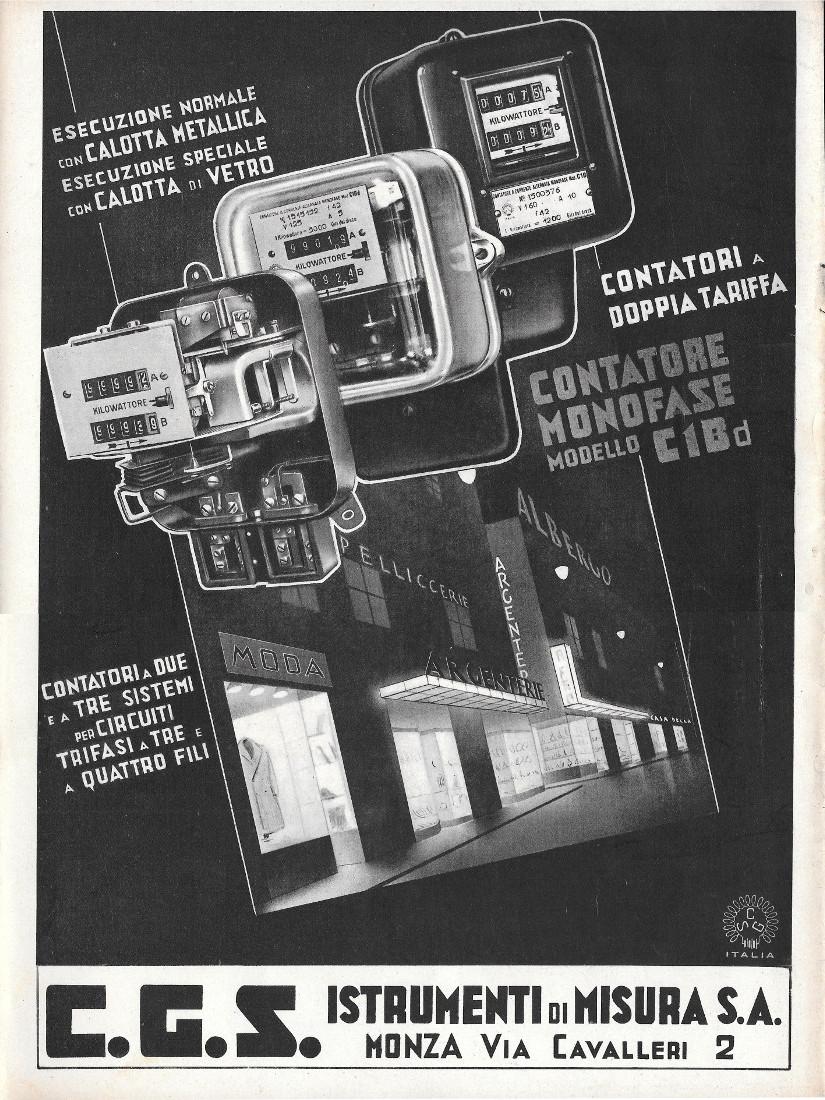 CGS Istrumenti di Misura. Advertising 1937