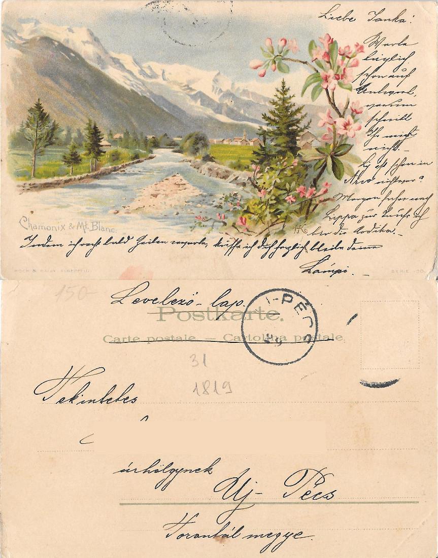 Chamonix &amp; Mt. Blanc. Viaggiata 1929