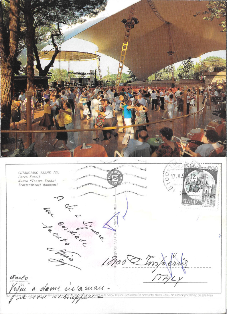 Chianciano Terme. Parco Fucoli. Viaggiata 1990