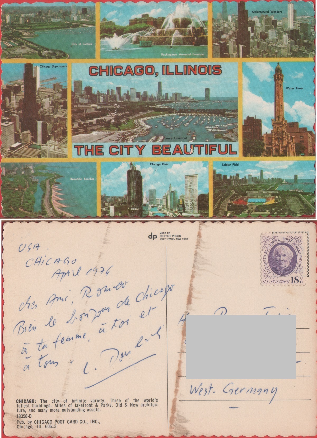 Chicago. Illinois. The City Beautiful. Viaggiata