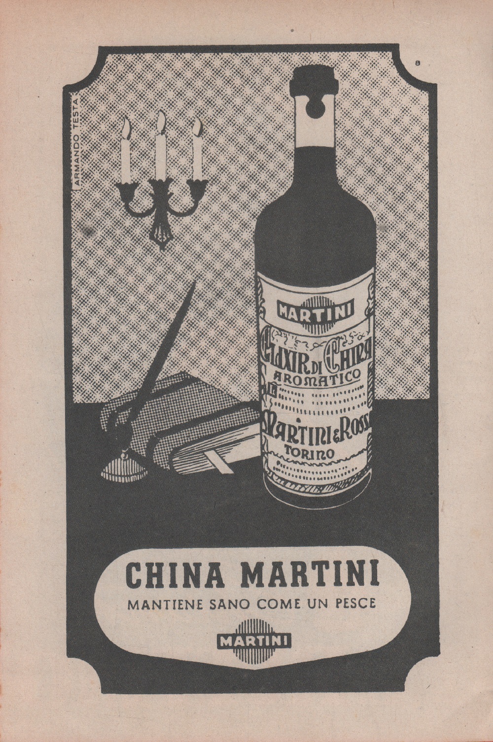 China Martini mantiene sano come un pesce. Advertising 1948