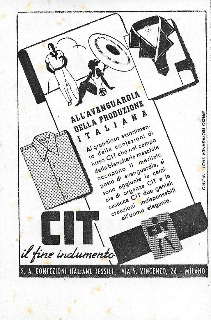 CIT il fine indumento. Advertising 1941
