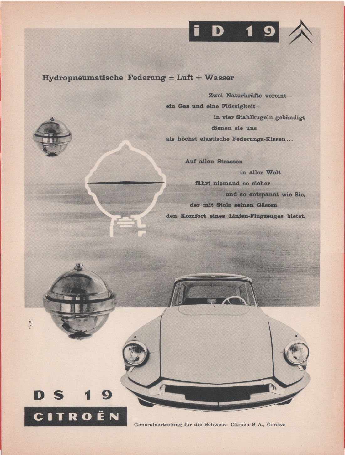 Citroen ID 19 e DS 19. Advertising 1959
