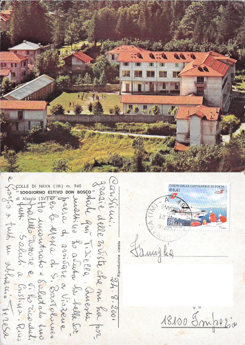 Colle di Nava. Soggiorno Estivo Don Bosco. Viaggiata 2001