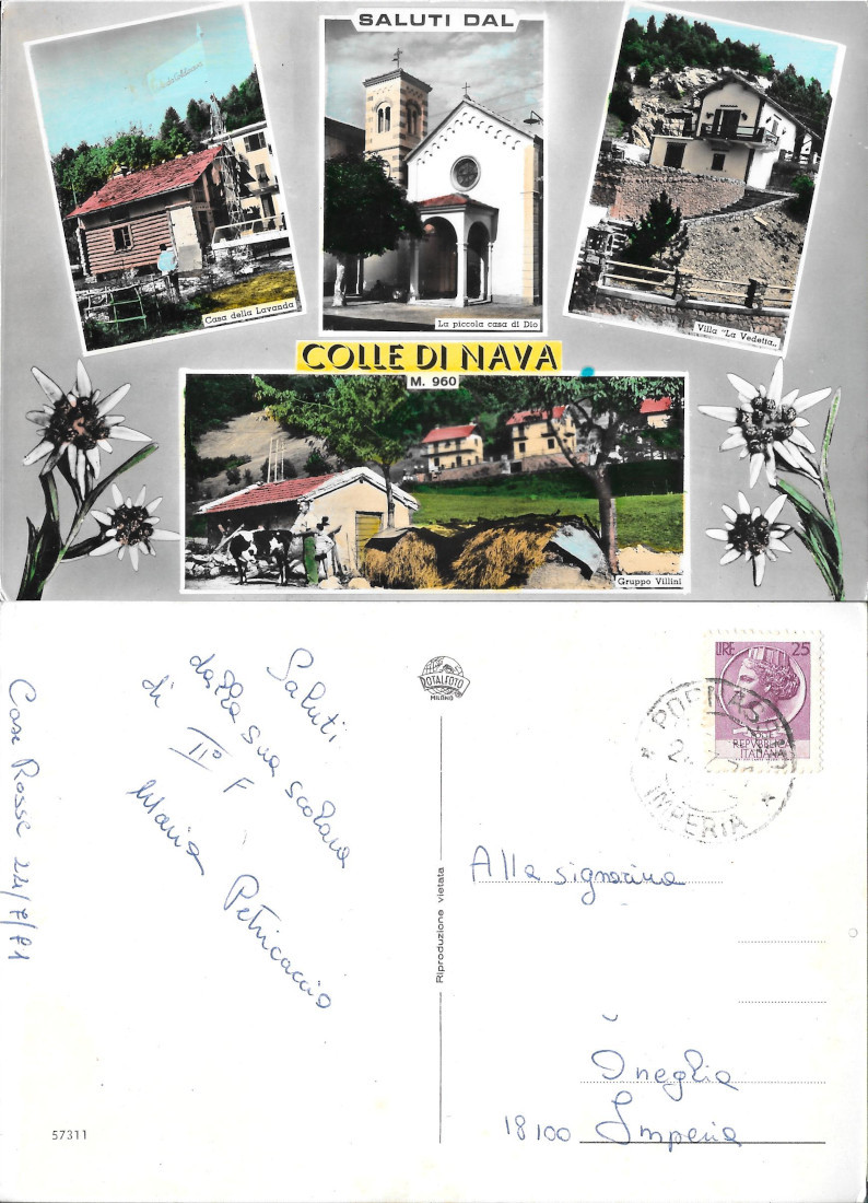 Colle di Nava. Viaggiata 1971