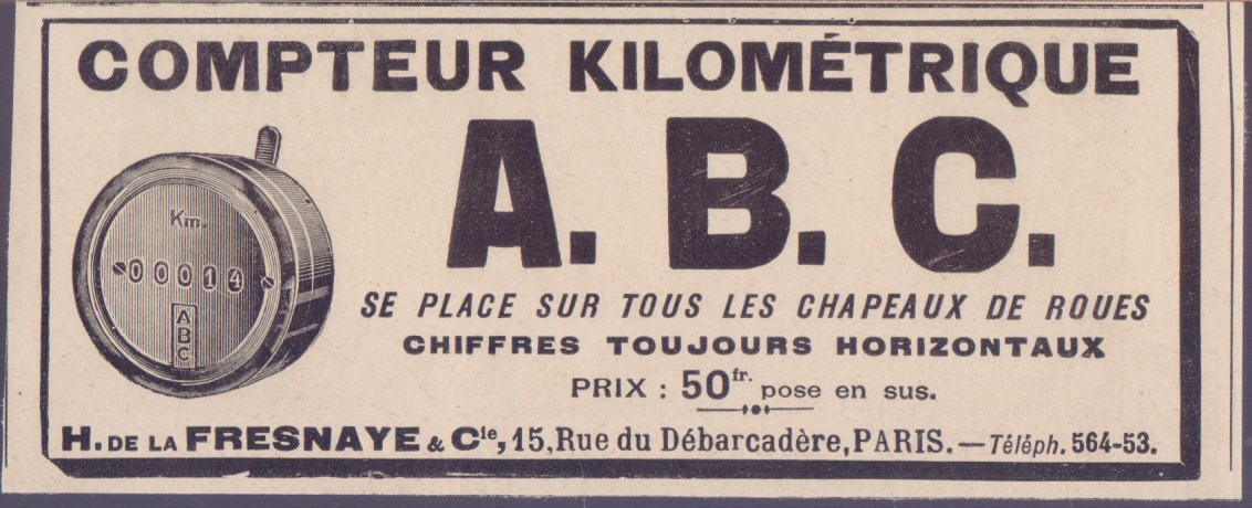Compteur Kilometrique A.B.C. Advertising 1910
