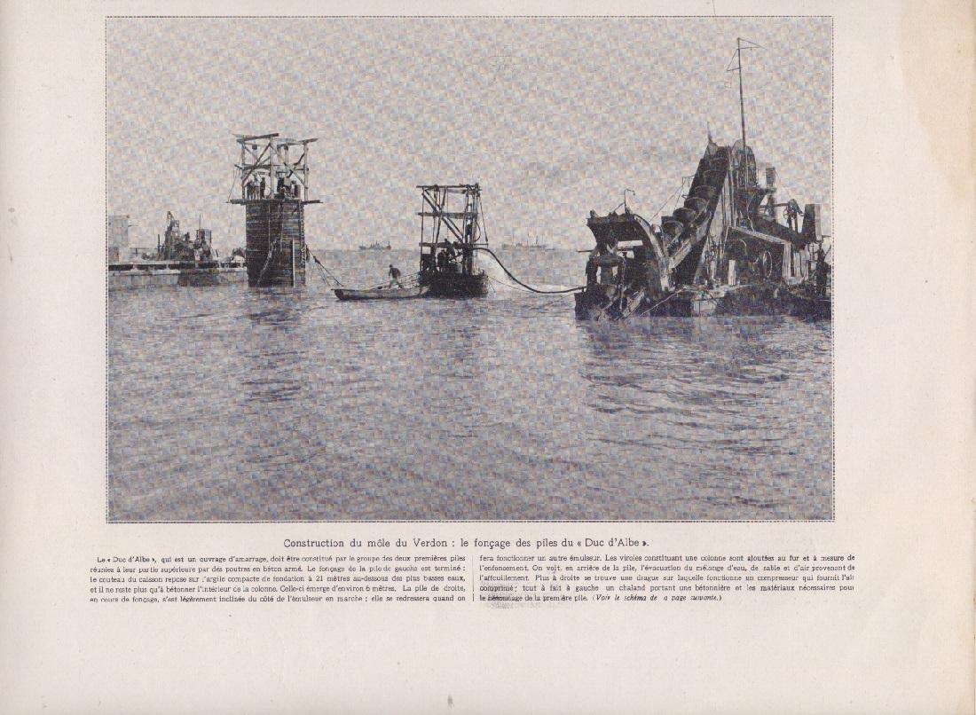 Contruction du mole du Verdon. Immagine 1926