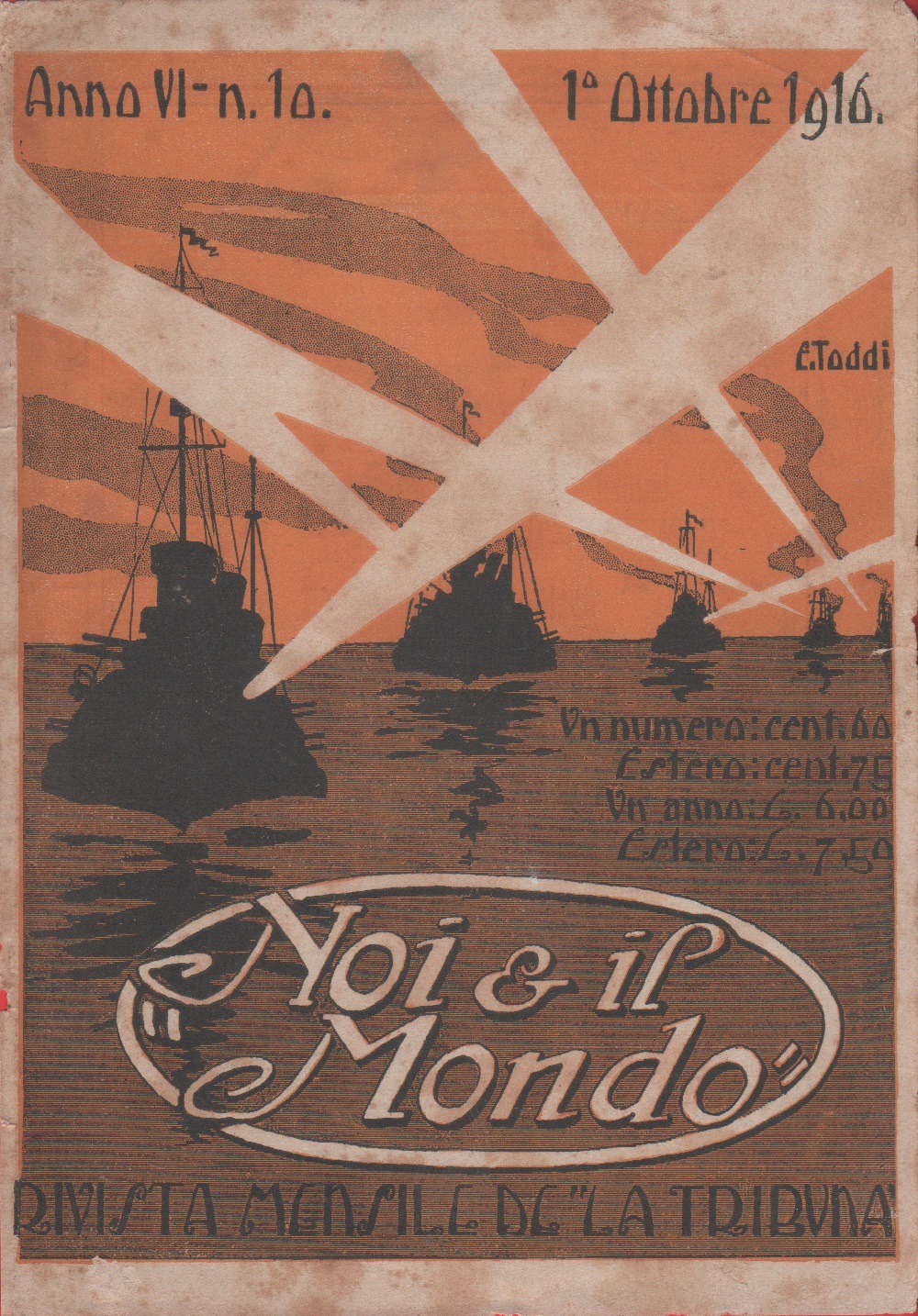 Copertina de Noi e il mondo. 1^ ottobre 1916. Illustrazione …