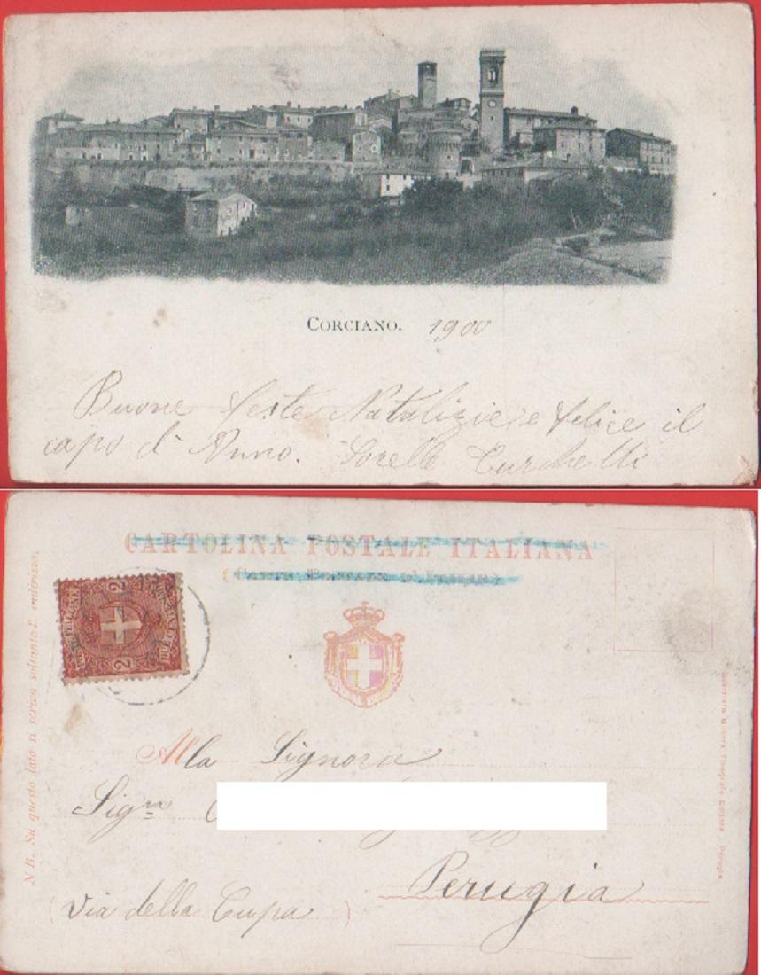 Corciano (PG). Viaggiata 1900