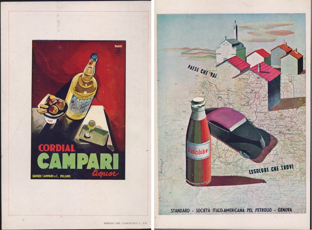 Cordial Campari/Esso Lube. Advertising 1940