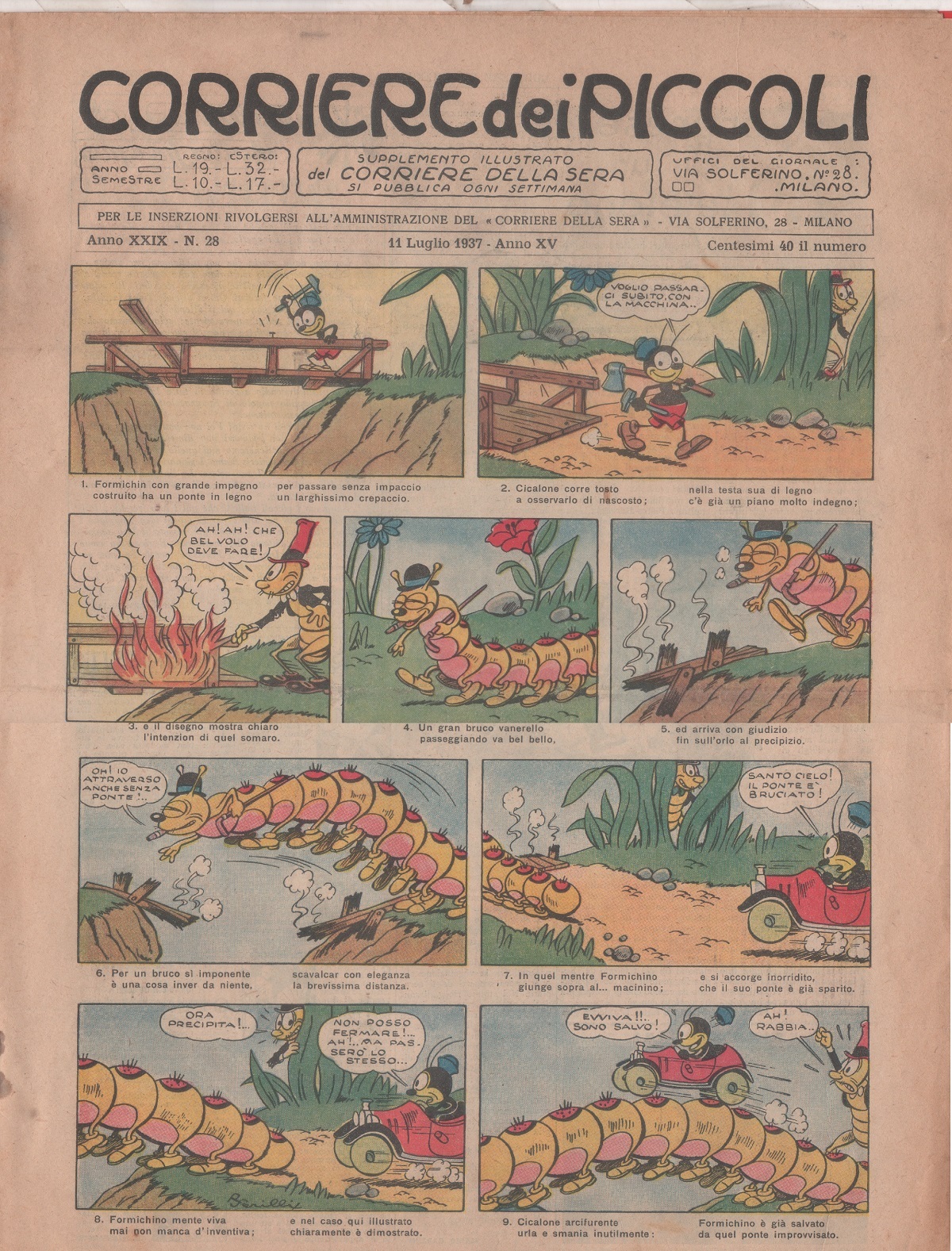 Corriere dei Piccoli. 11 luglio 1937, n. 28. Anno XXXIX