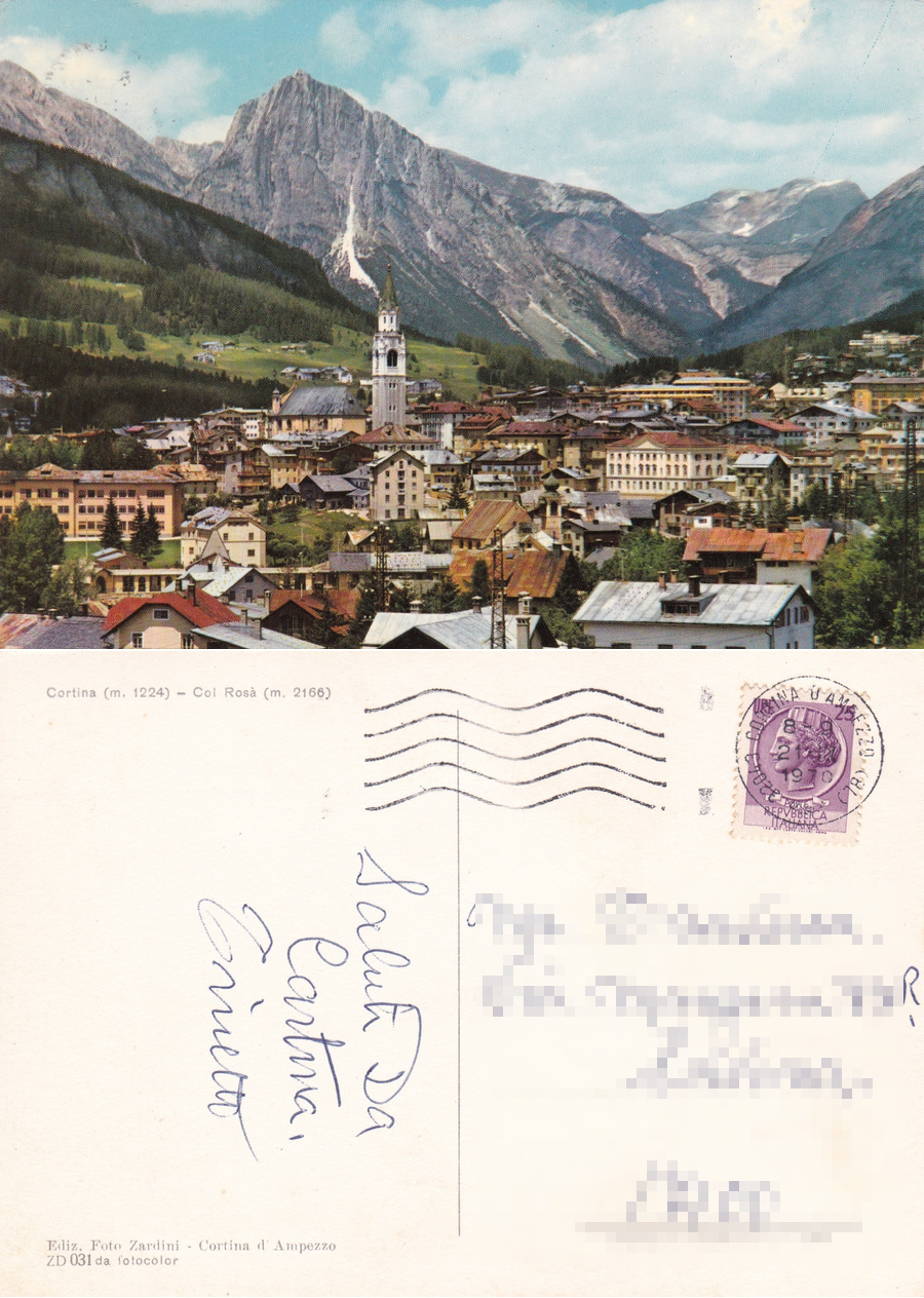 Cortina. Col Rosà. Viaggiata 1970