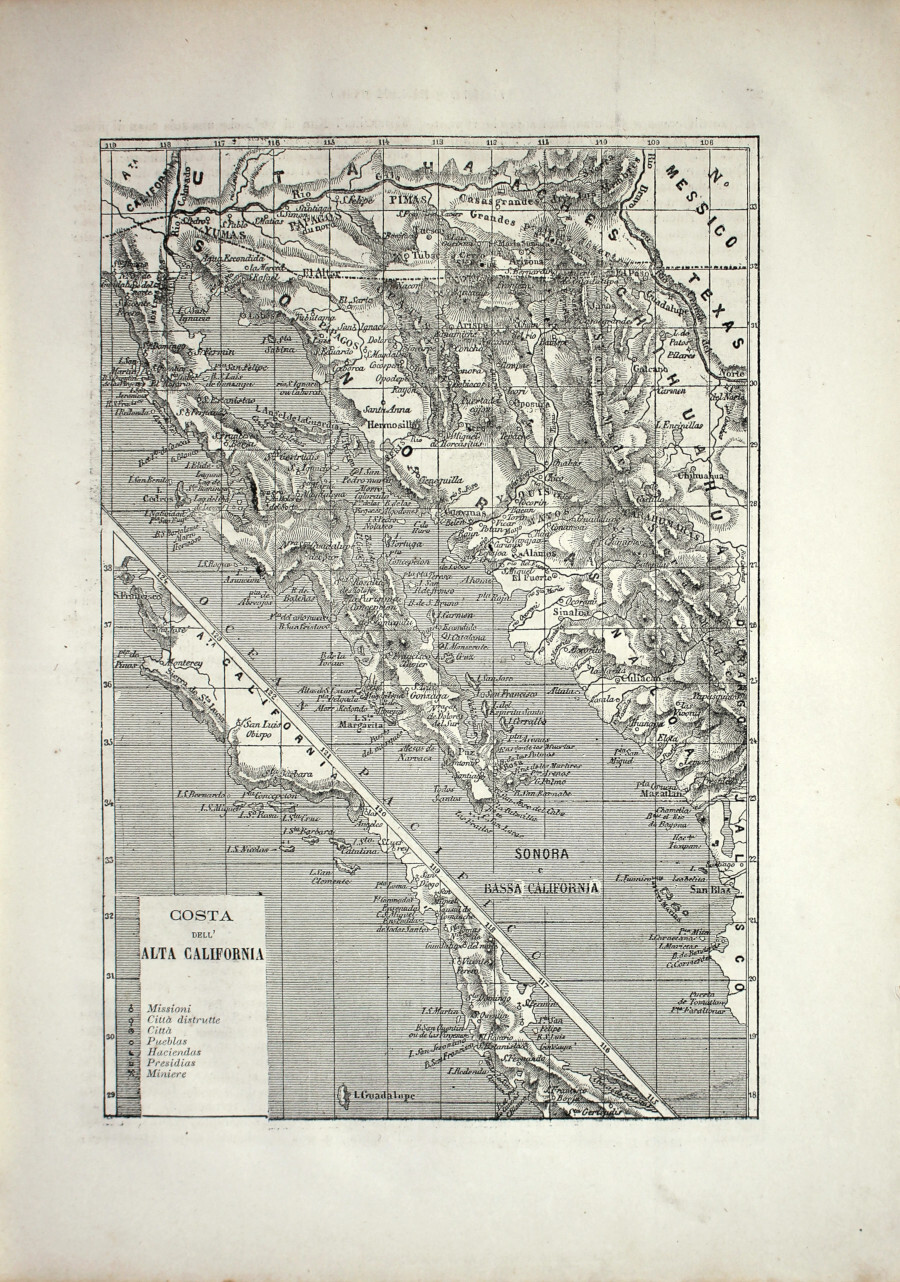 Costa dell'Alta California/San Elas; San Blas. Stampa 1864