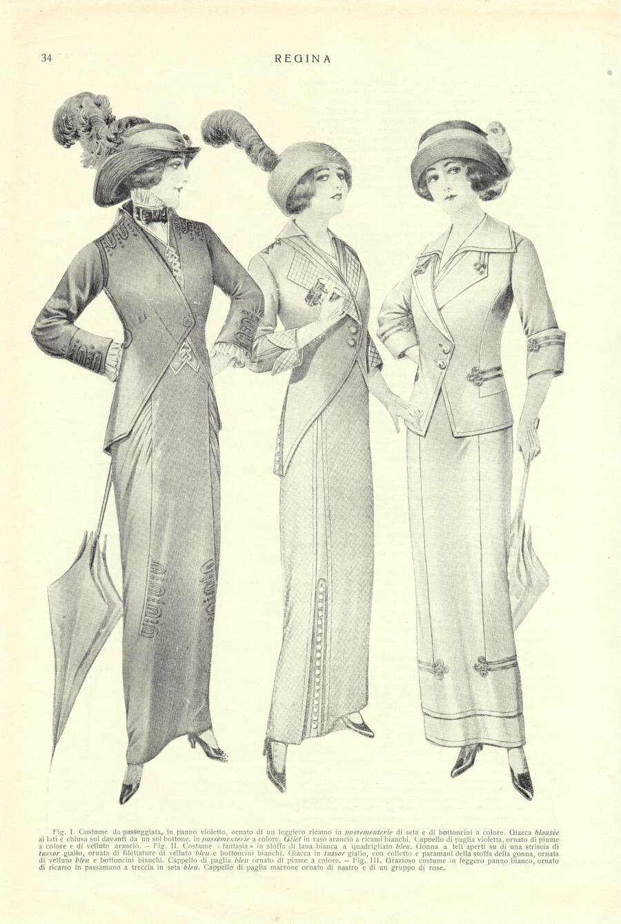 Costume da passeggiata, costume fantasia; costume leggero. Immagine 1913.