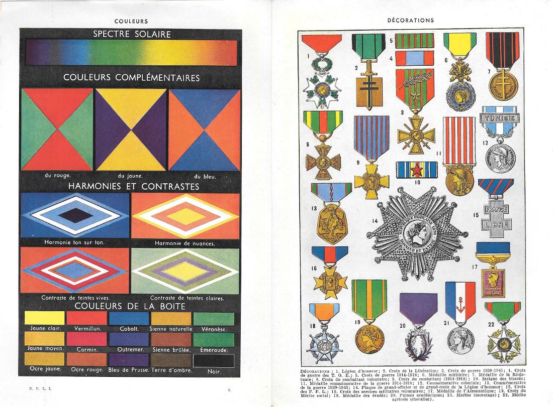 Couleurs/Decorations. Stampa 1954, fronte/retro