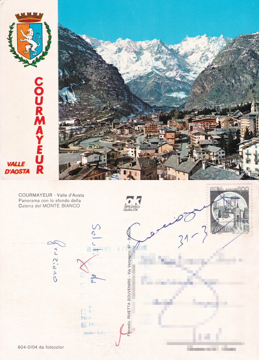 Courmayeur. Valle d'Aosta. Panorama Monte Bianco - Viaggiata