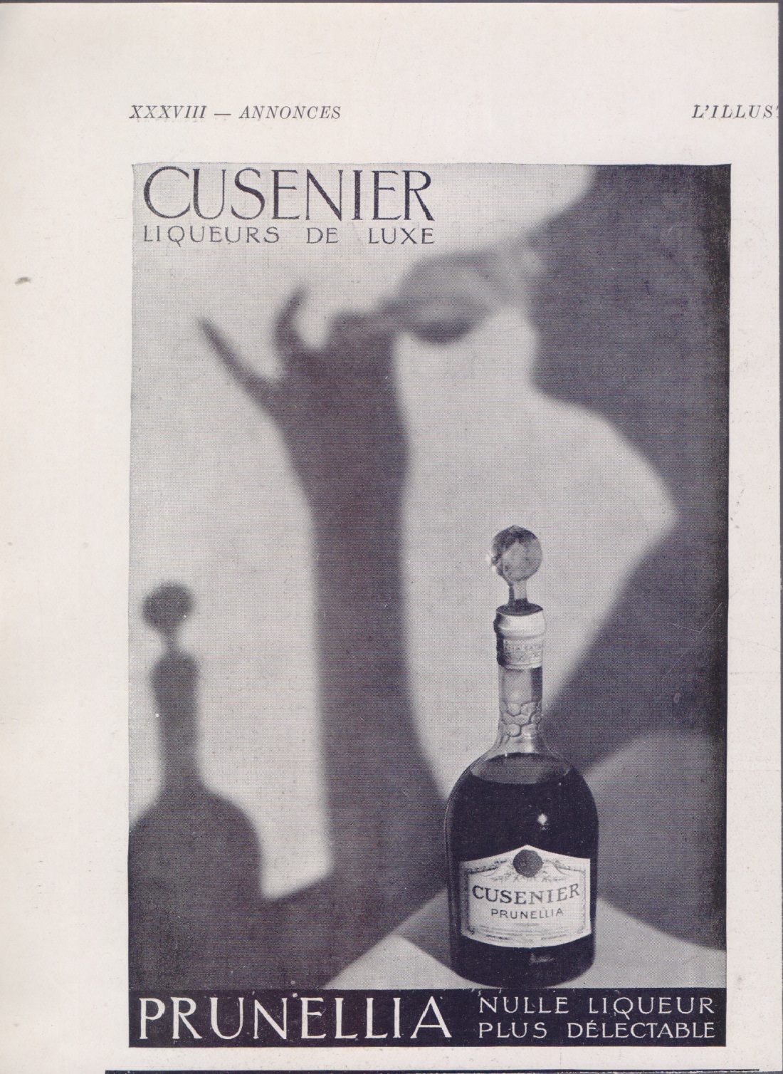 Cousenier Prunella. Liqueurs de Luxe. Advertising 1931