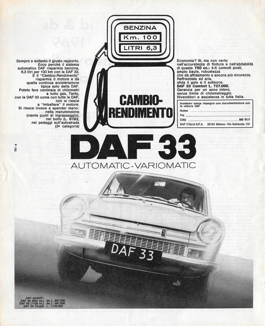 Daf 33 Automatic-Variomatic. Advertising 1969