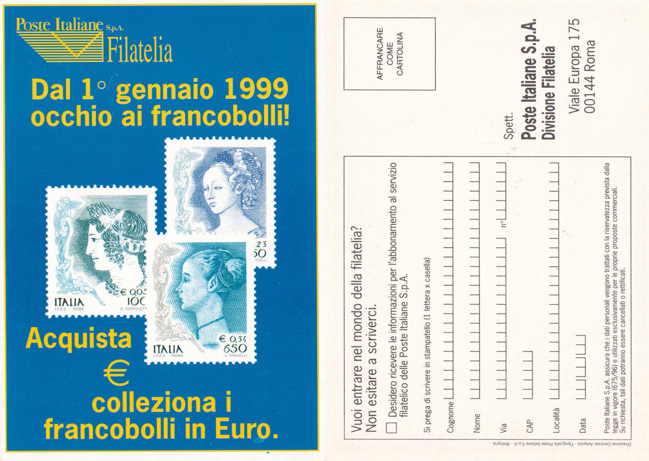Dal 1^ gennaio occhio ai francobolli. Non viaggiata