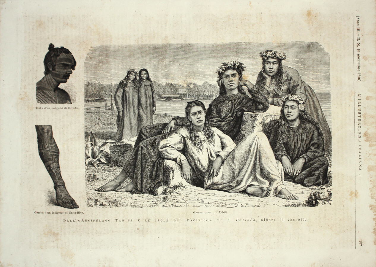 Dall'arcipelago Tahiti e le isola del Pacifico. Stampa 1876