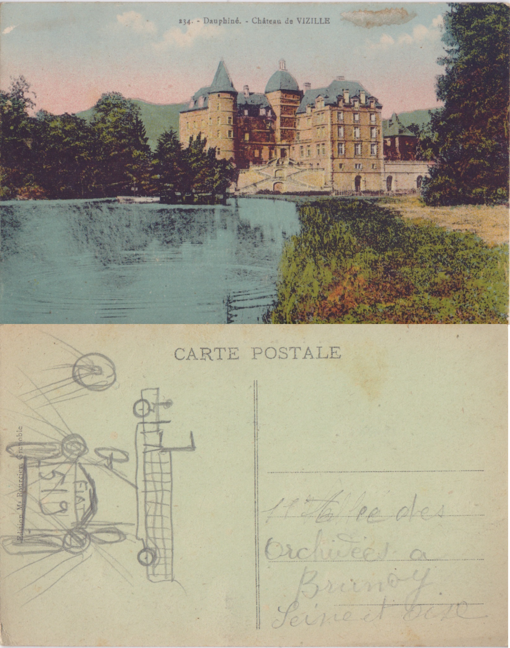 Dauphiné. Chateau de Vizille. Colorata. Non viaggiata