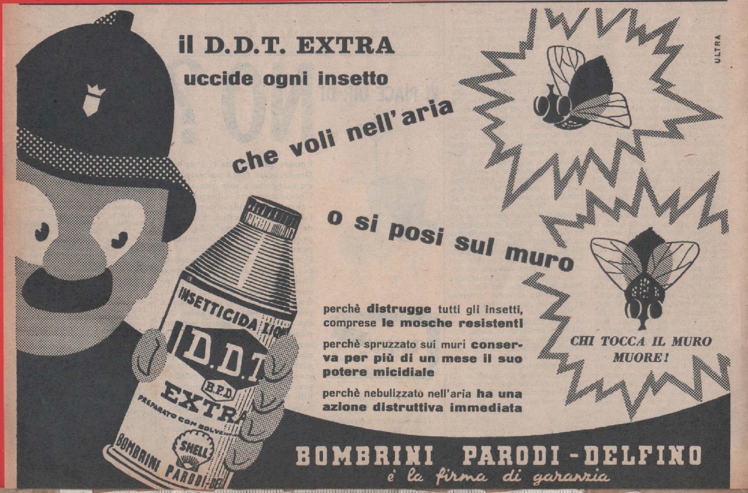 DDT Extra. Bomprini Parodi Delfino. Advertising 1956