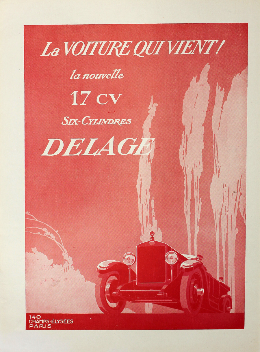 Delage. La voiture qui vient!. Advertising 1927