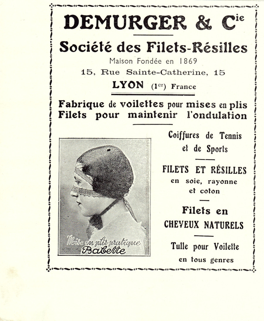 Demurger &amp; C.ie. Societè des Filets-Resiles. Advertising 1940