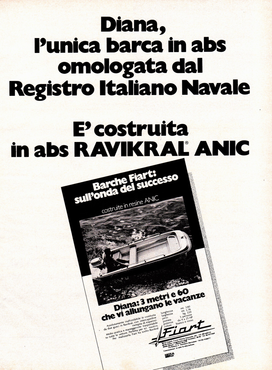 Diana Fiart, l'unica barca ib ABS omologata dal RINA. Advertising …