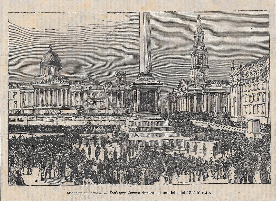 Disordini di Londra. Trafalgar Square durante il comizio dell'8 febbraio. …