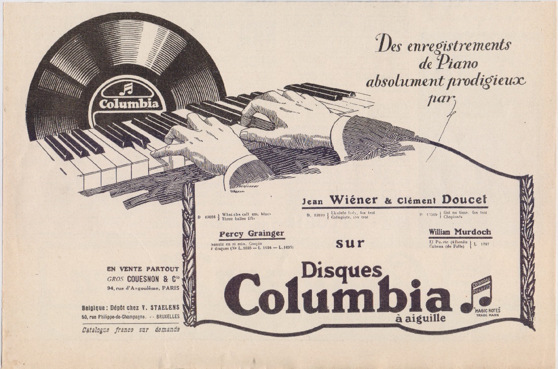 Disques Columbia. Advertising 1926