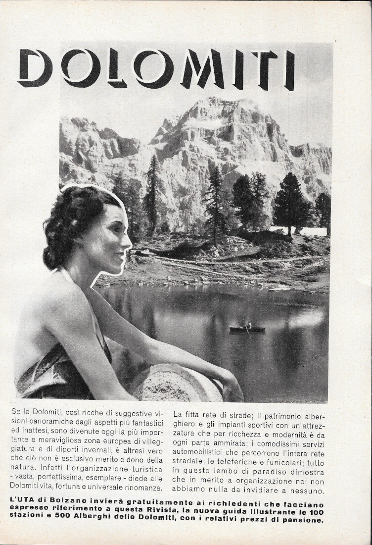 Dolomiti. UTA di Bolzano - Advertising 1939
