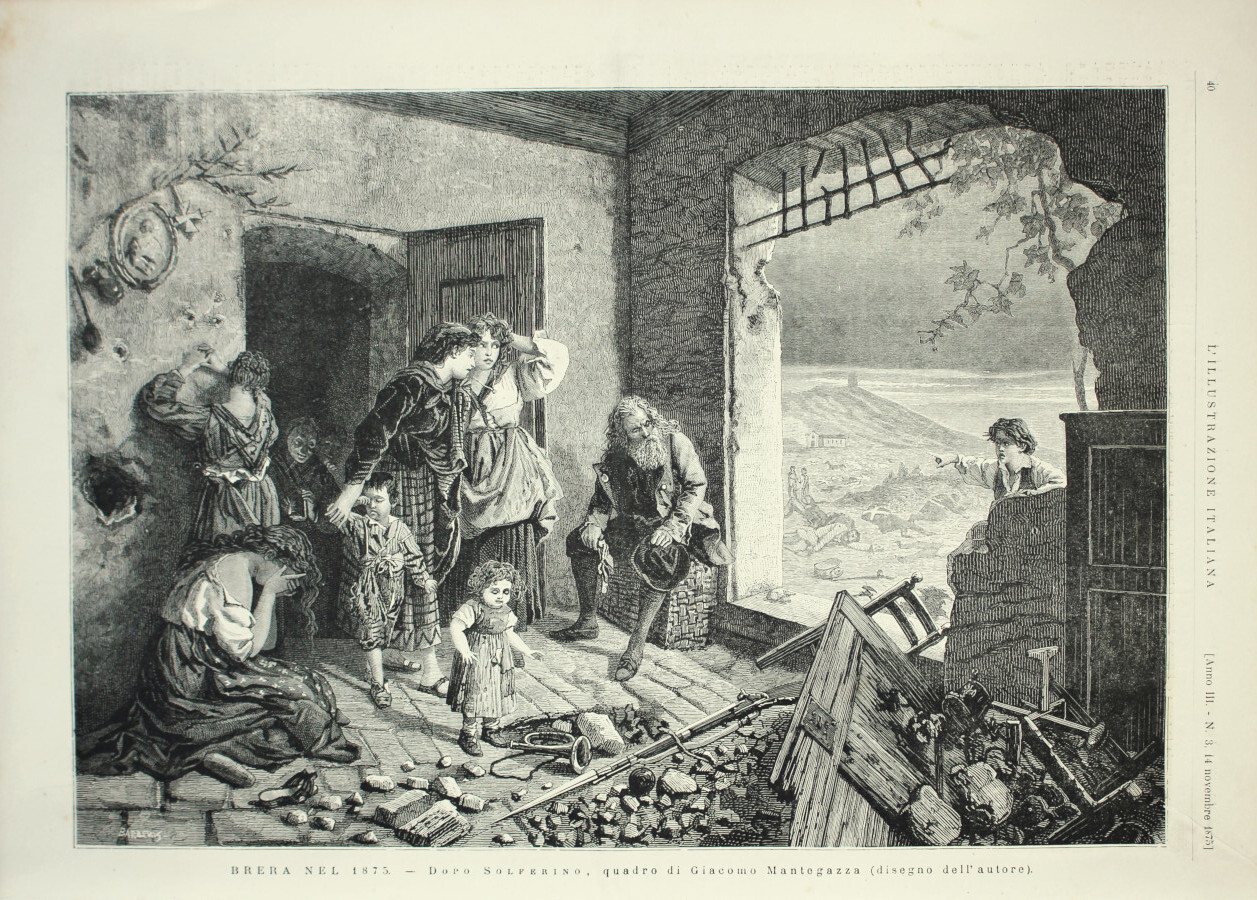 Dopo Solferino, quadro di Giacomo Mantegazza. Stampa 1876