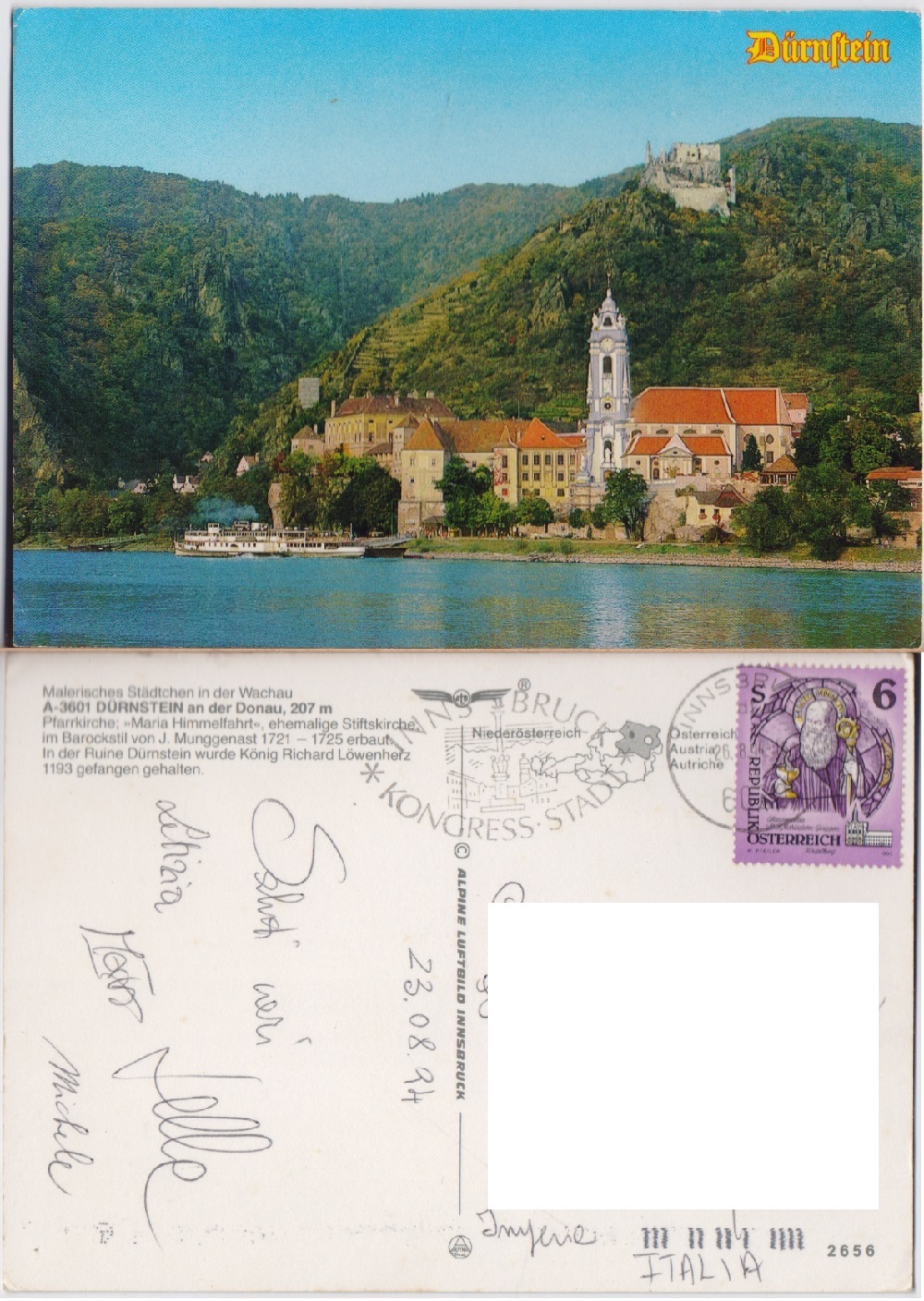 Durnstein an der Donau. Viaggiata 1994