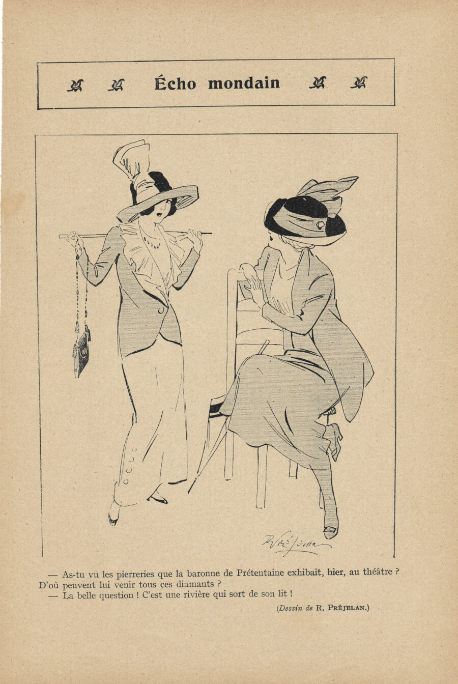 Echo mondain. (ill. Prejelan). Stampa 1913
