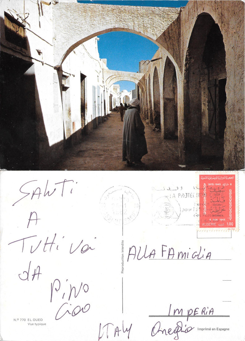 El Oued, vue typique (Algeria). Viaggiata 1982