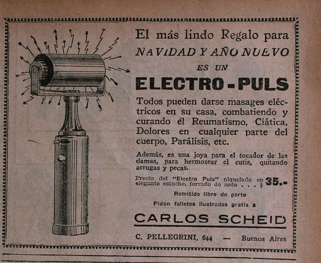 Electro-puls por masages electricos - Advertising 1922