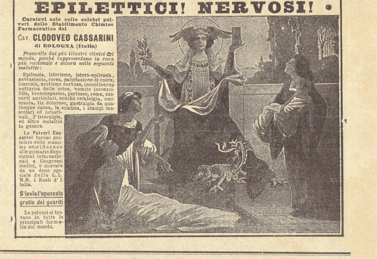 Epilettici, nervosi curatevi con le polveri del cav. Clodoveo Cassarini. …