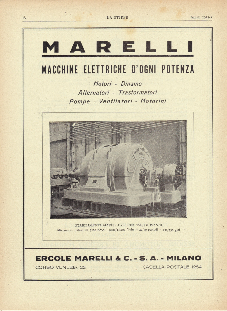 Ercole Marelli &amp; C. S.A. Milano. Macchine elettriche d'ogni potenza …
