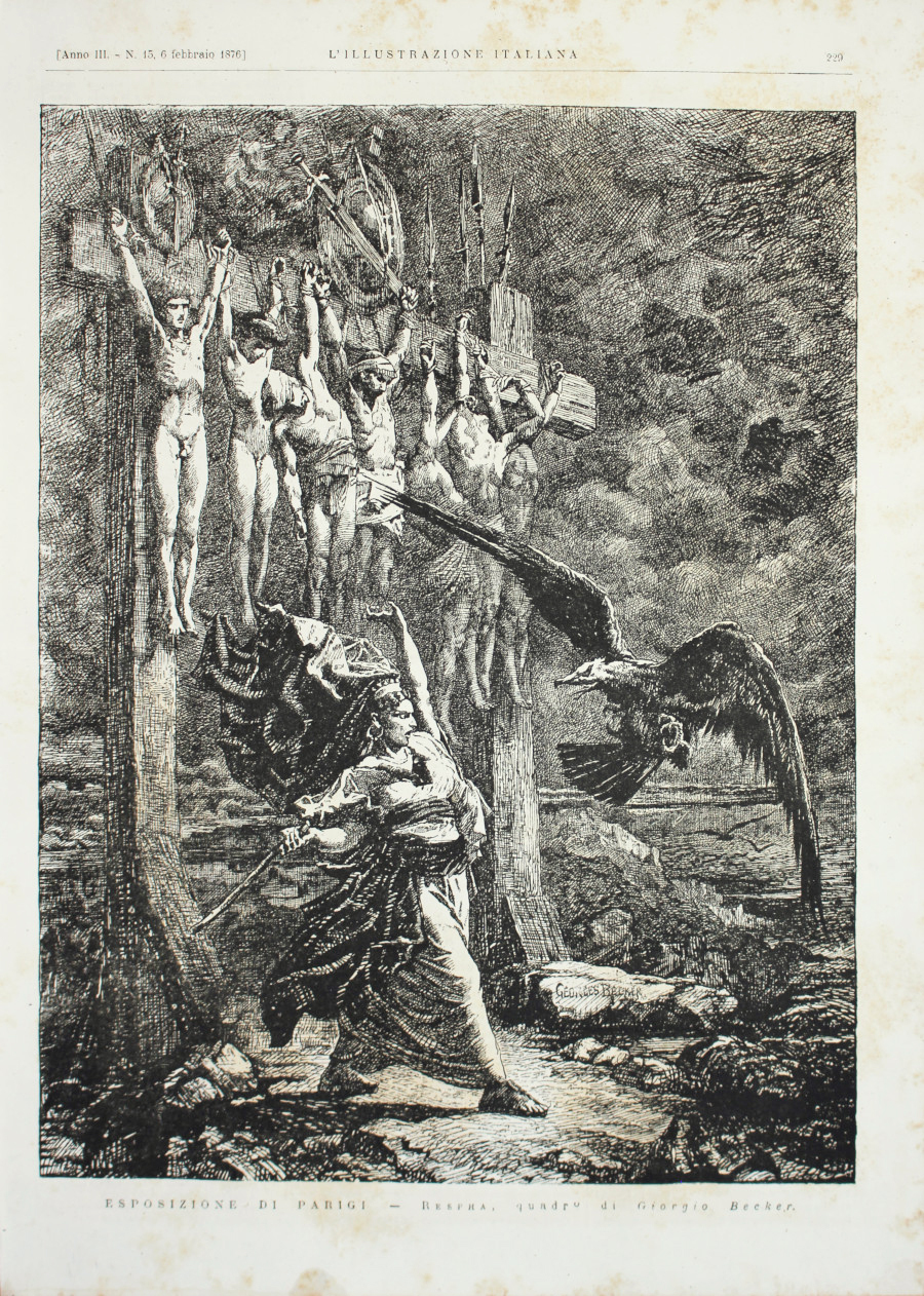 Esposizione di Parigi. Respha, quadro di Giorgio Becker. Stampa 1876
