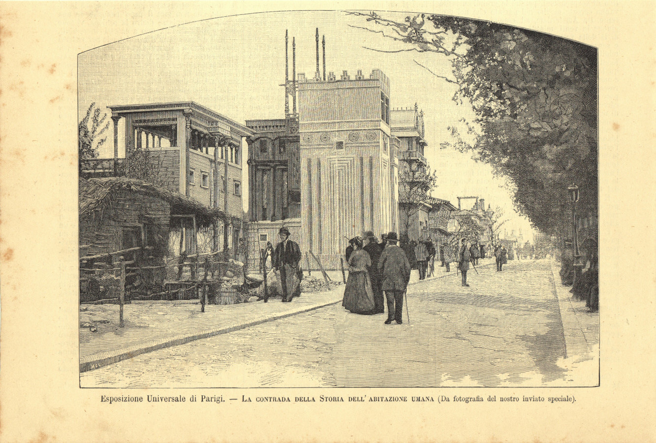 Esposizione Universale di Parigi. La contrada della storia dell'abitazione umana. …