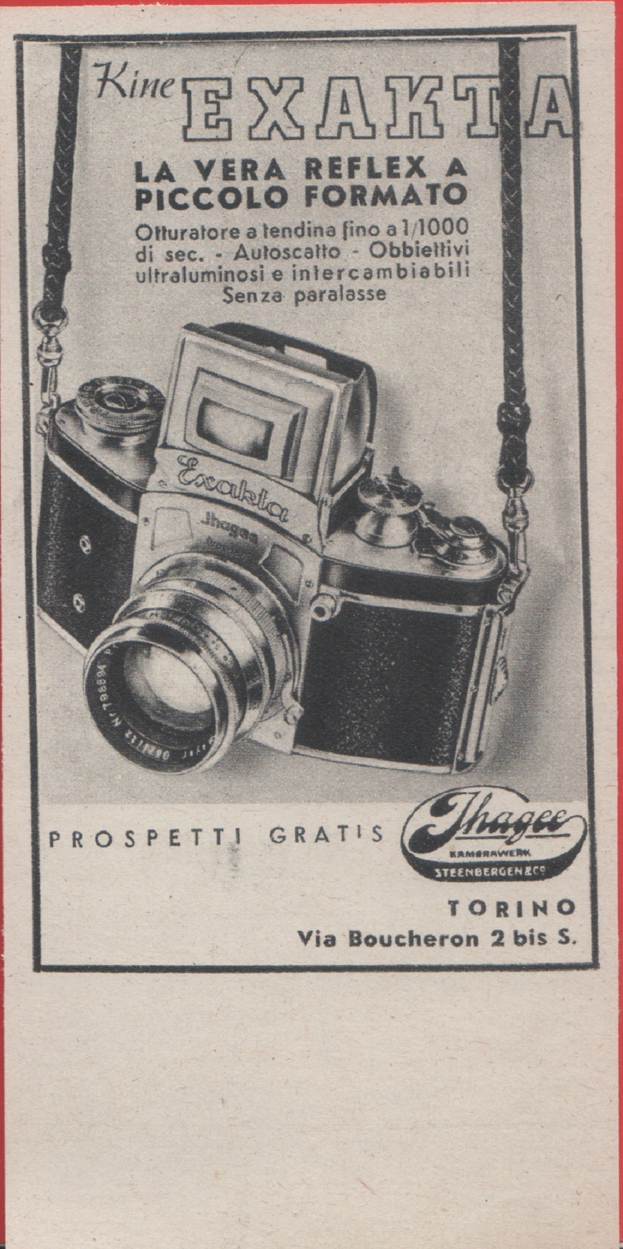 Exakta. Advertising 1938