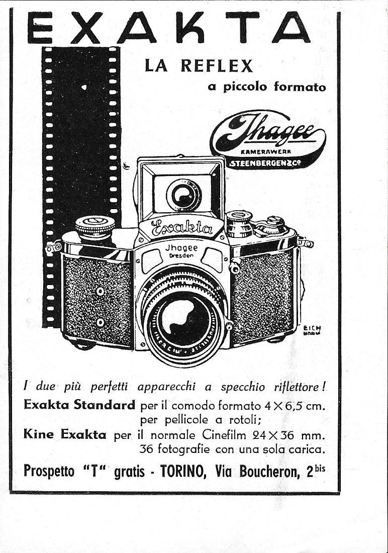 Exakta la reflex a piccolo formato. Advertising 1942